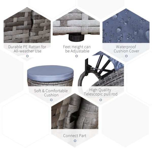 Shemsie 69'' Wide Outdoor Wicker Patio Daybed - Image 7