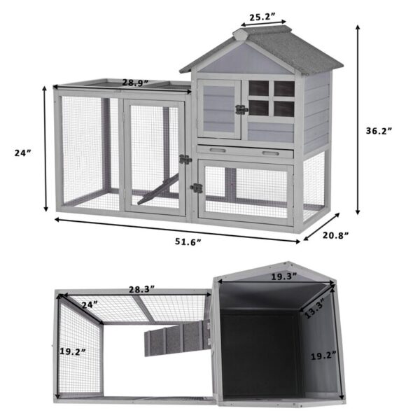 Sherita Weather Resistant Rabbit Hutch with Ramp - Image 6