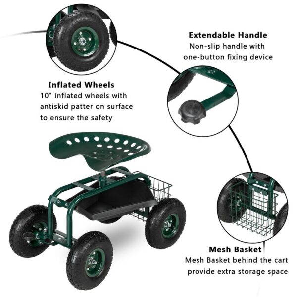 Short Handle Garden Seat Car - Image 4