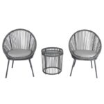 Shuai Round 2 - Person 17.7" Long Bistro Set with Cushions - Image 6