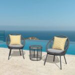 Shuai Round 2 - Person 17.7" Long Bistro Set with Cushions - Image 4
