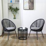 Shuai Round 2 - Person 17.7" Long Bistro Set with Cushions - Image 10