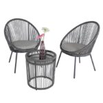 Shuai Round 2 - Person 17.7" Long Bistro Set with Cushions - Image 5
