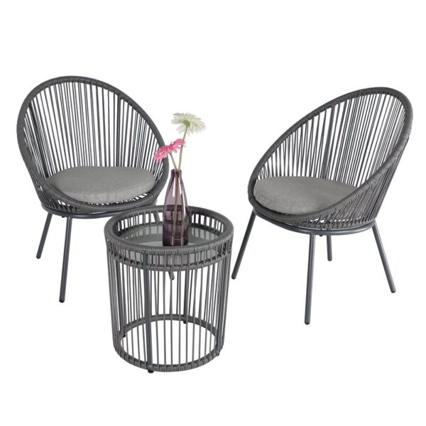 Shuai Round 2 - Person 17.7" Long Bistro Set with Cushions - Image 5