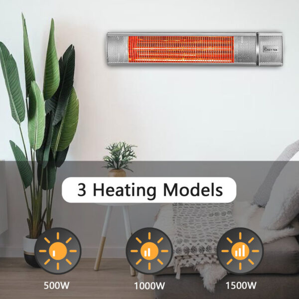 Silver 1500 Watt Electric Patio Heater - Image 5