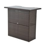 Skiba 5 Piece Outdoor Rattan Bar Height Dining Set - Image 6