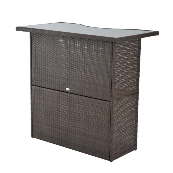 Skiba 5 Piece Outdoor Rattan Bar Height Dining Set - Image 6
