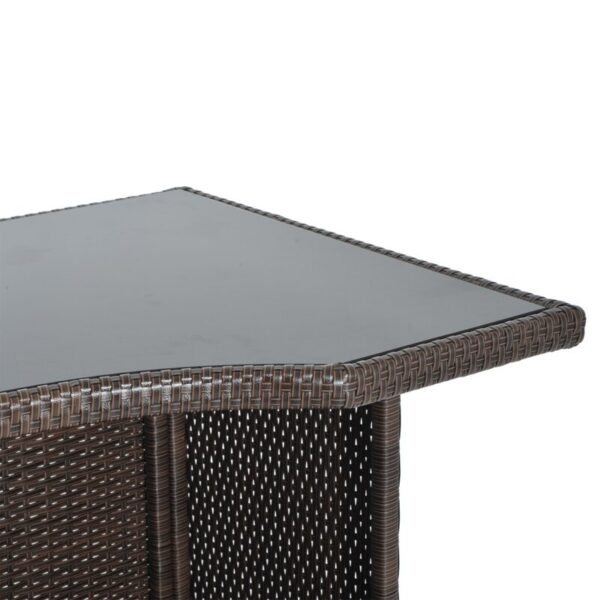 Skiba 5 Piece Outdoor Rattan Bar Height Dining Set - Image 3