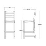 Slate Gray La Casa Cafe 30.13" Patio Bar Stool - Image 4