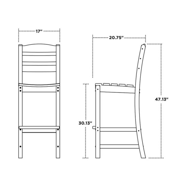 Slate Gray La Casa Cafe 30.13" Patio Bar Stool - Image 4