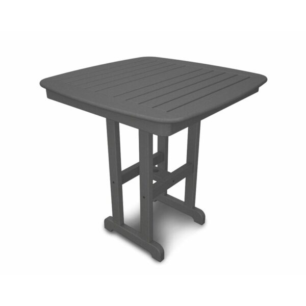 Slate Grey Nautical Wood Outdoor Bar Table - Image 2