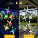 Solar Hummingbird Wind Chime Light Outdoor Waterproof LED Garden Christmas Decoration Gift (Set of 2) - Image 7