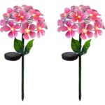 Solar Powered LED Metal Flower Garden Stake Light (Set of 2) - Image 8
