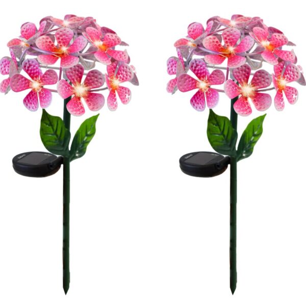 Solar Powered LED Metal Flower Garden Stake Light (Set of 2) - Image 8