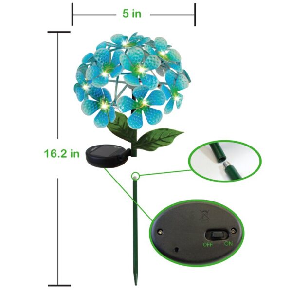 Solar Powered LED Metal Flower Garden Stake Light (Set of 2) - Image 2