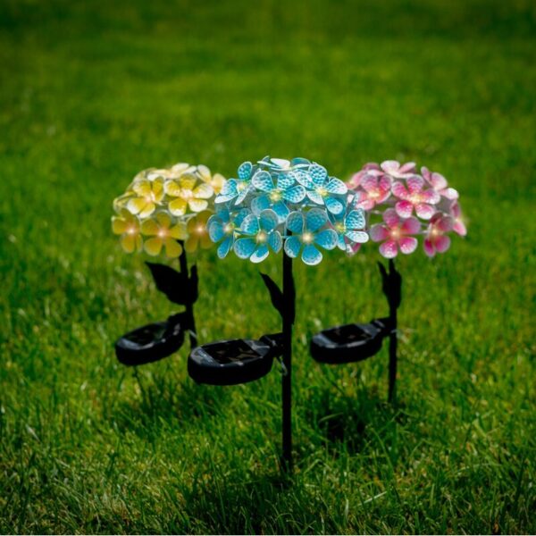 Solar Powered LED Metal Flower Garden Stake Light (Set of 2) - Image 5