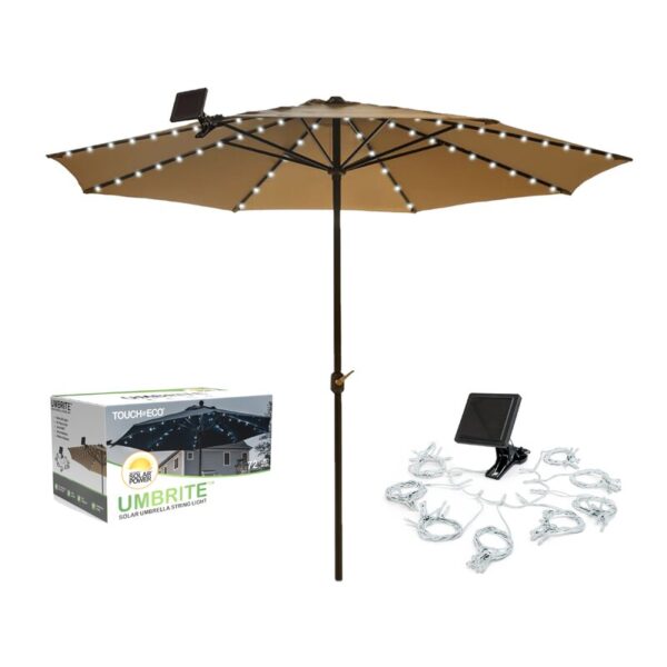 Solar Powered LED Patio Umbrella String Lighting - Image 3