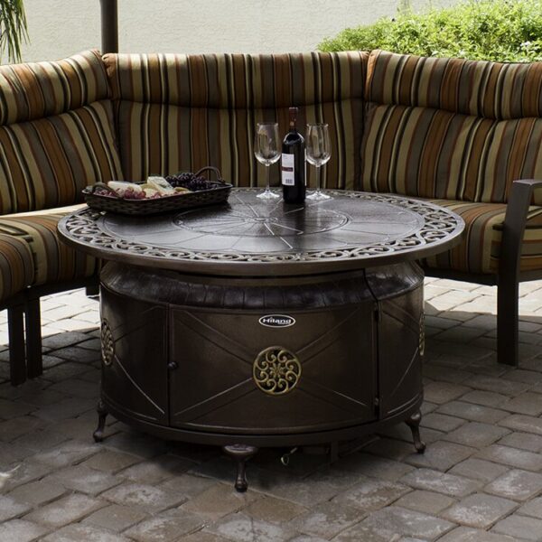 Sorrels 23'' H x 48'' W Aluminum Propane Outdoor Fire Pit Table with Lid - Image 2