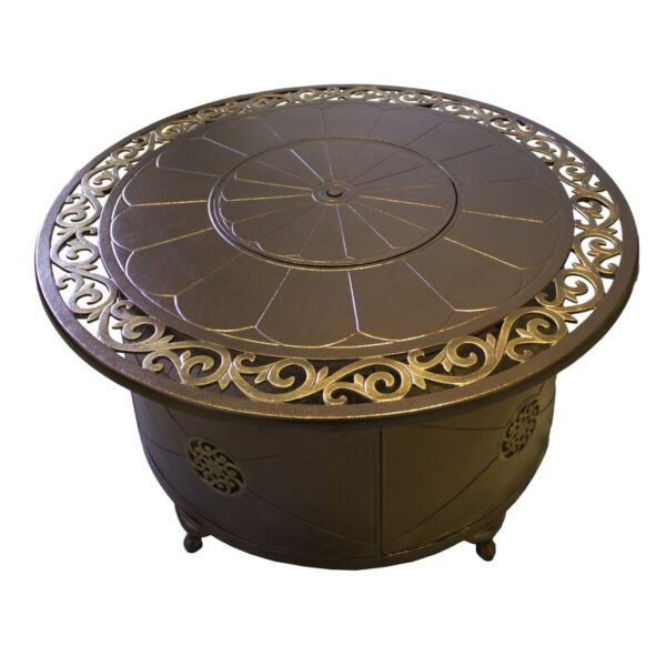 Sorrels 23'' H x 48'' W Aluminum Propane Outdoor Fire Pit Table with Lid - Image 4