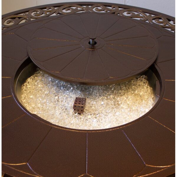 Sorrels 23'' H x 48'' W Aluminum Propane Outdoor Fire Pit Table with Lid - Image 6