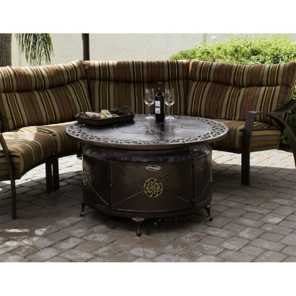 Sorrels 23'' H x 48'' W Aluminum Propane Outdoor Fire Pit Table with Lid - Image 7