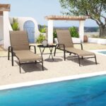 Souk Outdoor Metal Chaise Lounge Set with Table - Image 2