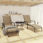 Souk Outdoor Metal Chaise Lounge Set with Table