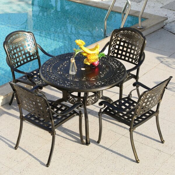 Southview Round 4 - Person Outdoor Dining Set - Image 2