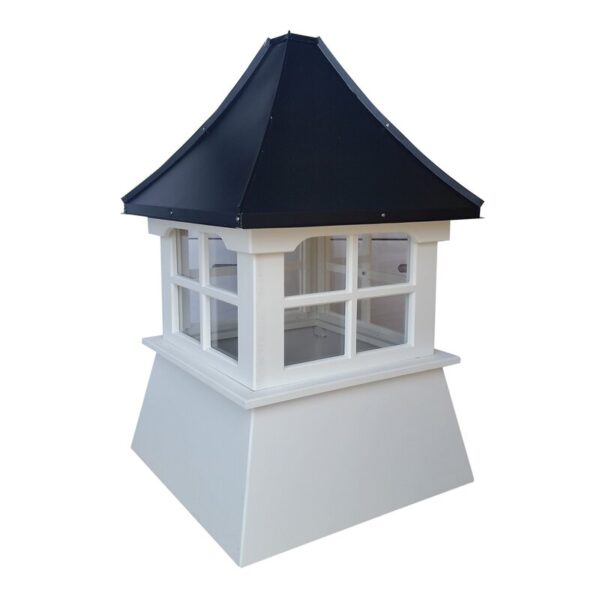 Sowell 24 In. X 24 In. X 39 In. Composite Vinyl Cupola With Black Aluminum Roof - Image 3