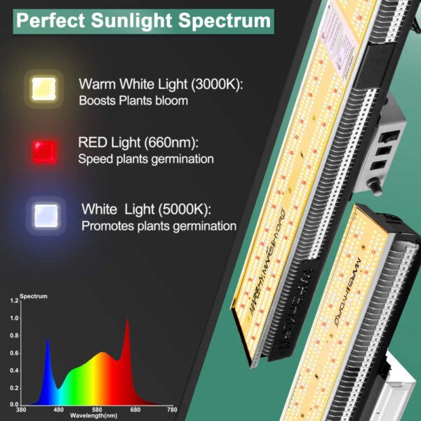 SP3000 LED Full Spectrum Grow Light Samsung LM301B Sunlight for Indoor Plants Veg Flower - Image 2