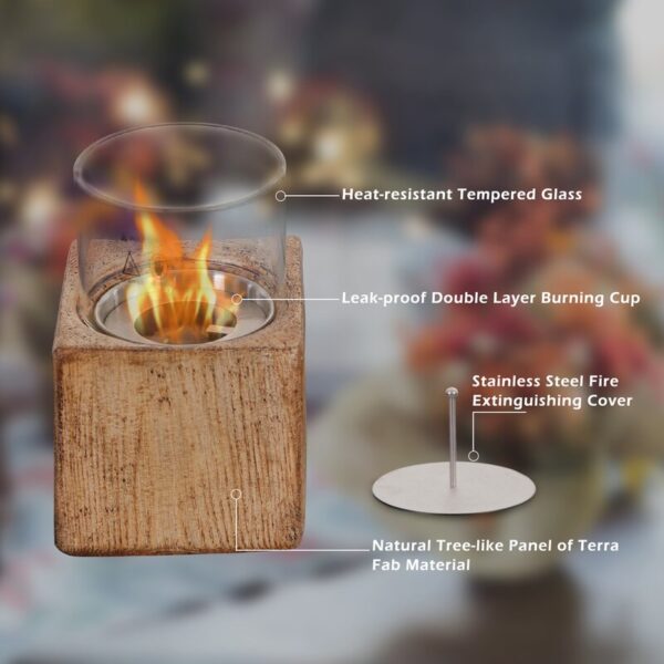 Square Terrafab Liquid & Gel Tabletop Fireplace - Image 7