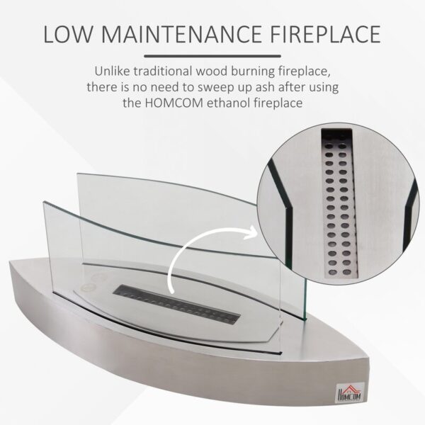 Stainless Steel Metal Bio-Ethanol Outdoor Tabletop Fireplace with Flame Guard - Image 8