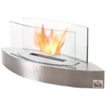 Stainless Steel Metal Bio-Ethanol Outdoor Tabletop Fireplace with Flame Guard - Image 2