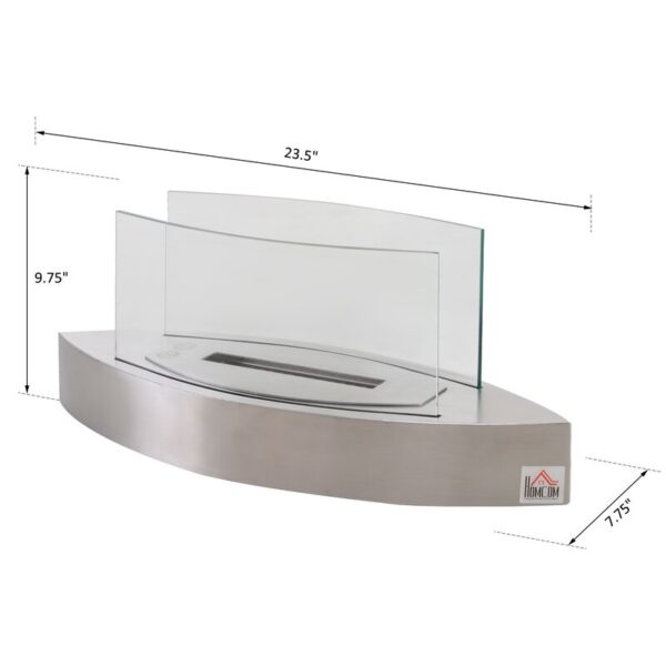 Stainless Steel Metal Bio-Ethanol Outdoor Tabletop Fireplace with Flame Guard - Image 5