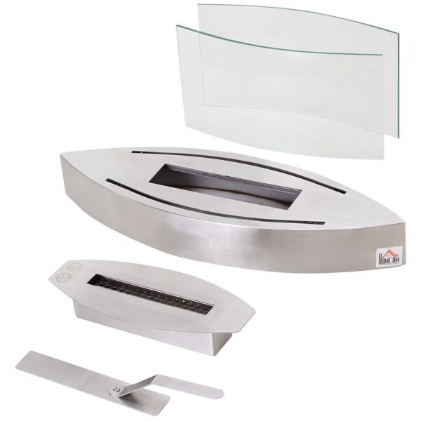 Stainless Steel Metal Bio-Ethanol Outdoor Tabletop Fireplace with Flame Guard - Image 3