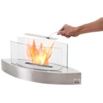 Stainless Steel Metal Bio-Ethanol Outdoor Tabletop Fireplace with Flame Guard - Image 4