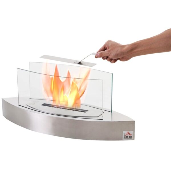 Stainless Steel Metal Bio-Ethanol Outdoor Tabletop Fireplace with Flame Guard - Image 4