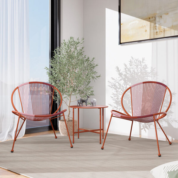 Steel Frame Rattan String Set Of 3 - Image 2