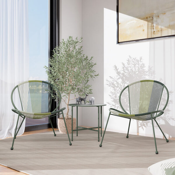 Steel Frame Rattan String Set Of 3 - Image 12