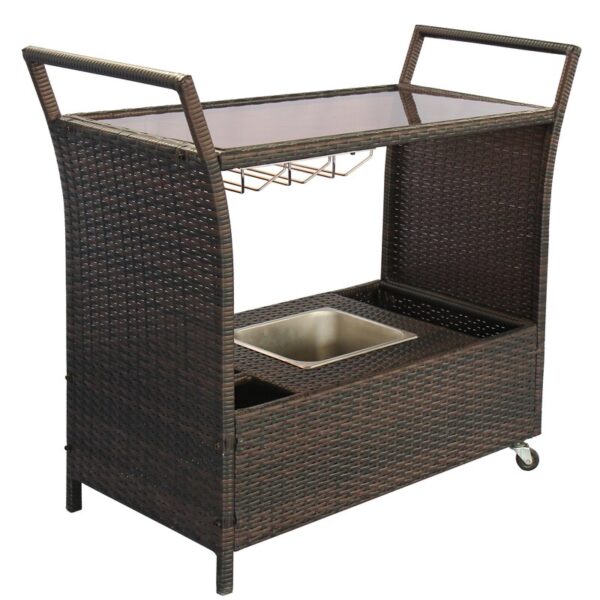 Stewood Patio Bar Serving Cart - Image 4
