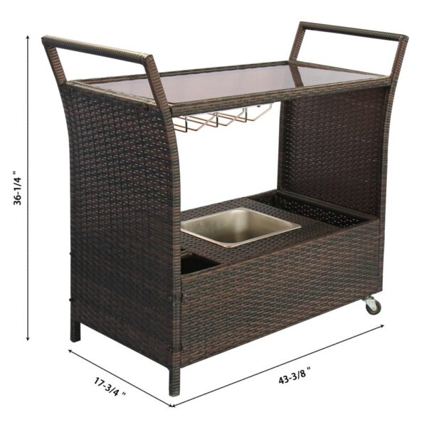 Stewood Patio Bar Serving Cart - Image 8