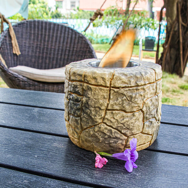 Stone Outdoor Tabletop Fireplace - Image 2