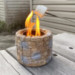 Stone Outdoor Tabletop Fireplace