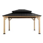 Sunjoy Archwood 11 ft. x 13 ft. Patio Cedar Framed Steel Hardtop Gazebo - Image 4