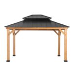 Sunjoy Archwood 11 ft. x 13 ft. Patio Cedar Framed Steel Hardtop Gazebo - Image 3