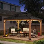Sunjoy Archwood 11 ft. x 13 ft. Patio Cedar Framed Steel Hardtop Gazebo - Image 2