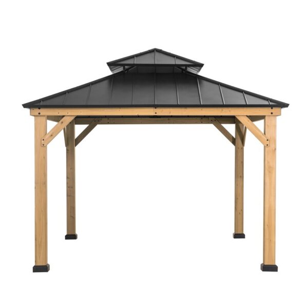 Sunjoy Archwood 11 ft. x 13 ft. Patio Cedar Framed Steel Hardtop Gazebo - Image 6