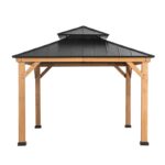 Sunjoy Archwood 11 ft. x 13 ft. Patio Cedar Framed Steel Hardtop Gazebo