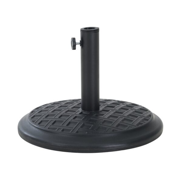 Sunjoy Universal 33 lb. Black Round Steel Heavy Duty Cement Filled Patio Umbrella Base - Image 5