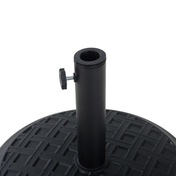 Sunjoy Universal 33 lb. Black Round Steel Heavy Duty Cement Filled Patio Umbrella Base - Image 4